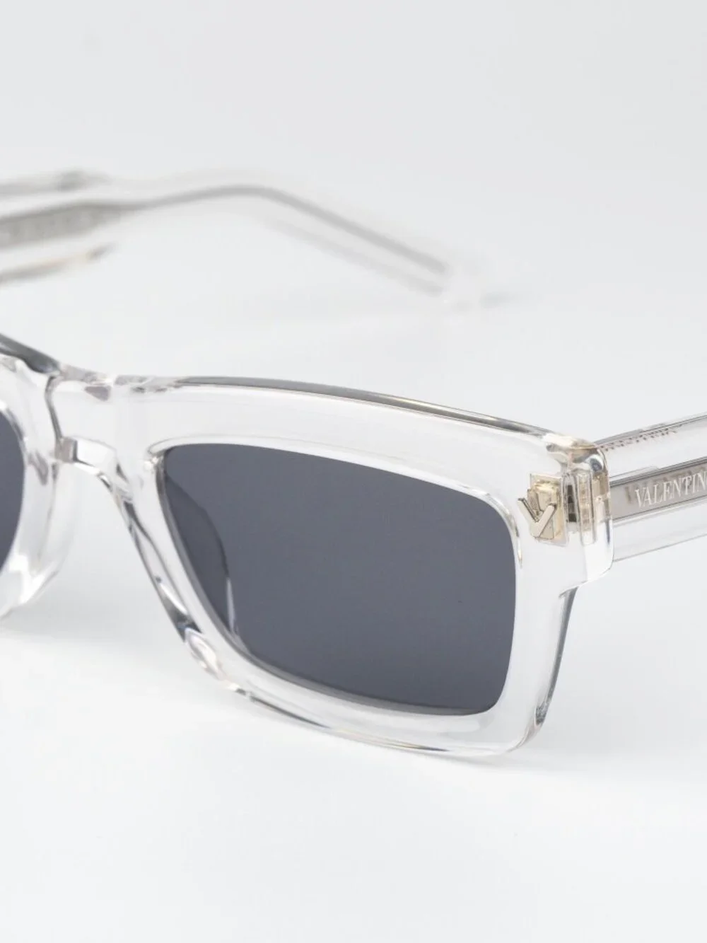Valentino Men Sunglasses Transparent Grey Rectangle V-SHARP VLS-134 C